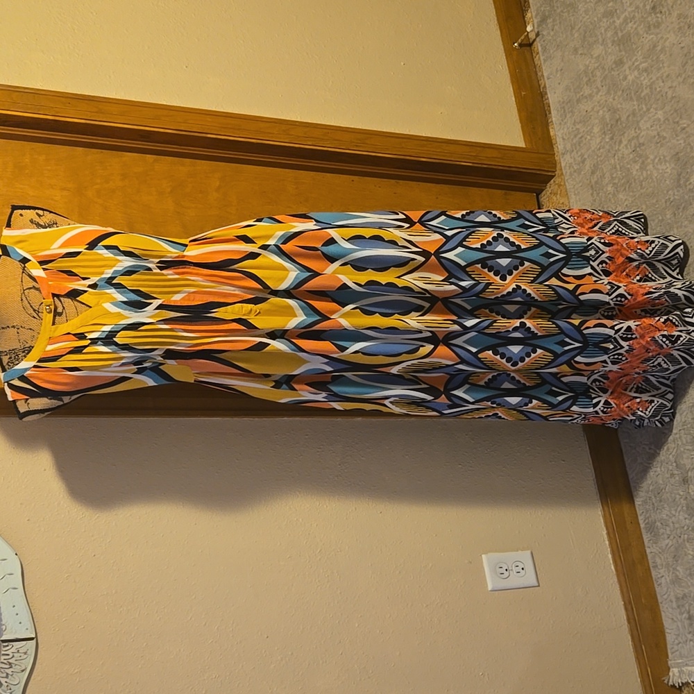 FLOREAT Anthropolige Maxi Dress Size 4 Yellow Dahlia Embroidered Multic - Picture 1 of 12